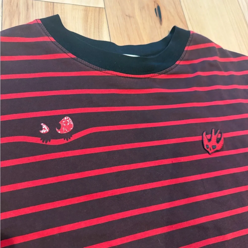 Alexander Mcqueen MCQ eyes print striped T shirt - Picture 5 of 6
